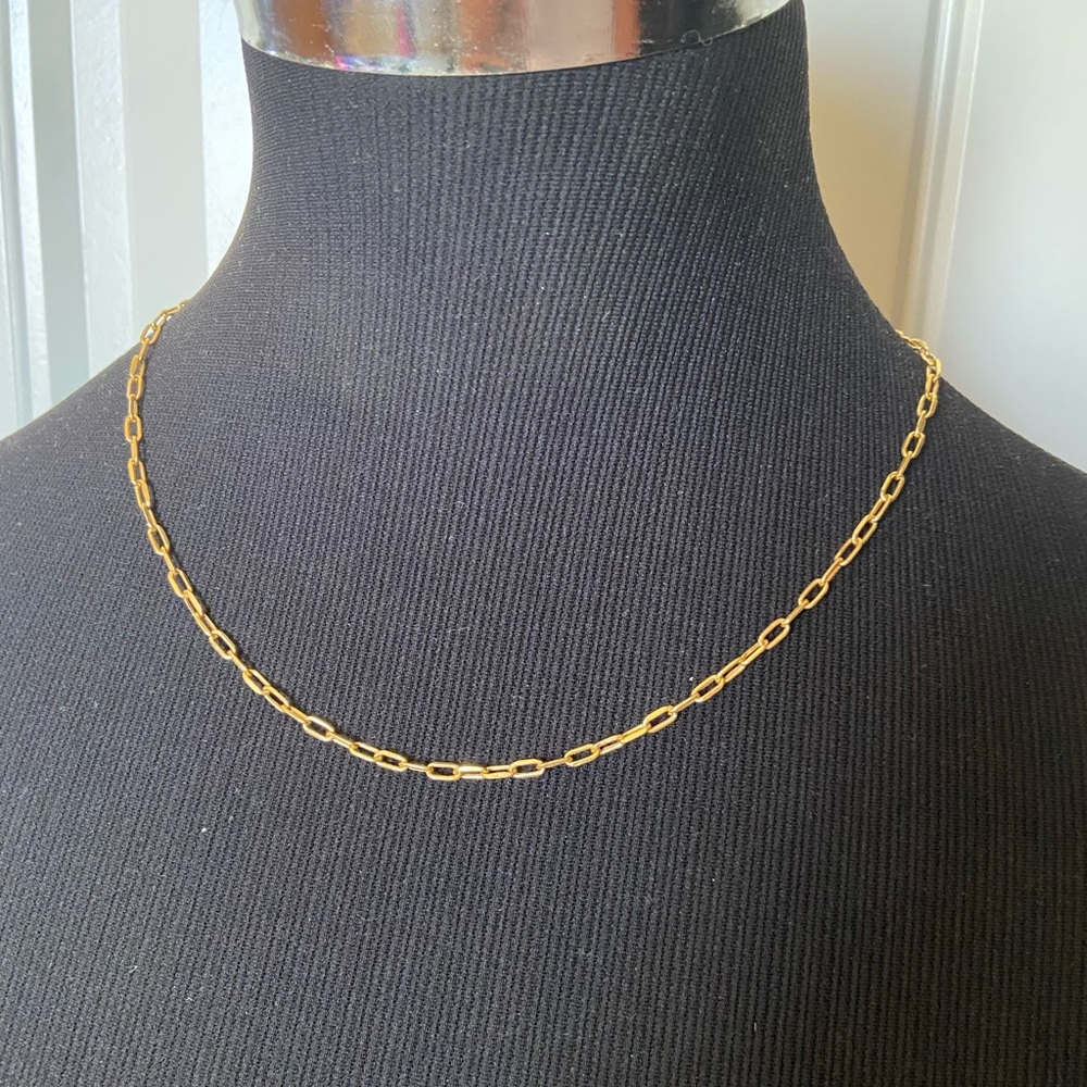🚫SOLD🚫 REAL Saudi 18K Gold Paperclip Necklace 19.5”
